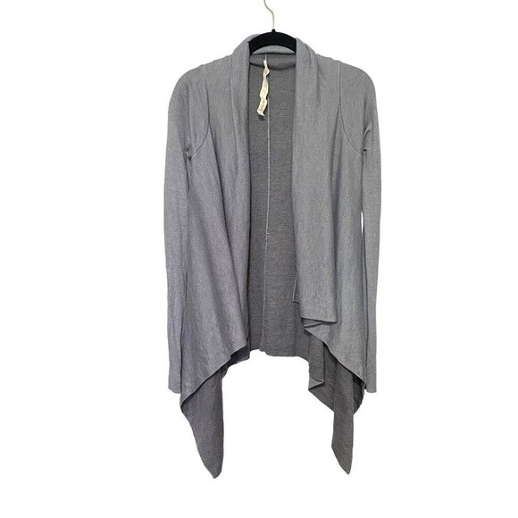 Lululemon Reflection Heather Gray Open Cardigan Wrap High Low Hem Women's Size 2 - Picture 1 of 9